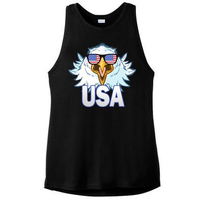 USA Eagle & Shield Ladies PosiCharge Tri-Blend Wicking Tank