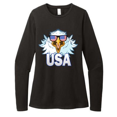 USA Eagle & Shield Womens CVC Long Sleeve Shirt