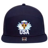 USA Eagle & Shield 7 Panel Mesh Trucker Snapback Hat