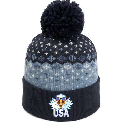 USA Eagle & Shield The Baniff Cuffed Pom Beanie