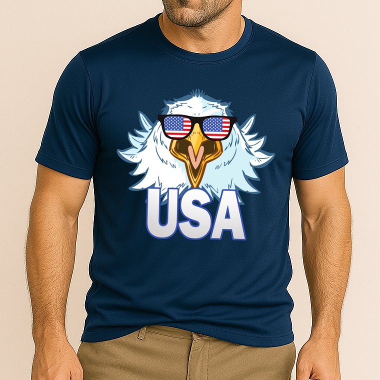 USA Eagle & Shield Cooling Performance Crew T-Shirt