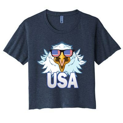 USA Eagle & Shield Women's Crop Top Tee
