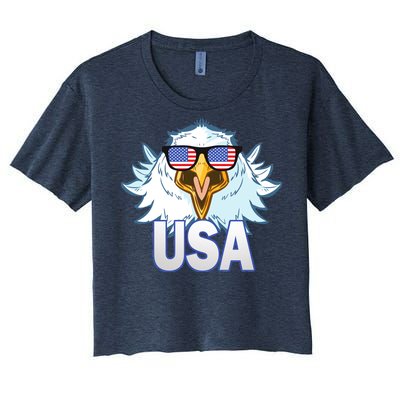 USA Eagle & Shield Women's Crop Top Tee