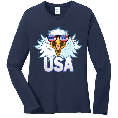 USA Eagle & Shield Ladies Long Sleeve Shirt
