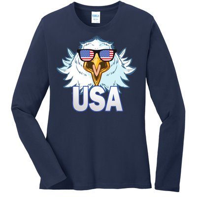 USA Eagle & Shield Ladies Long Sleeve Shirt