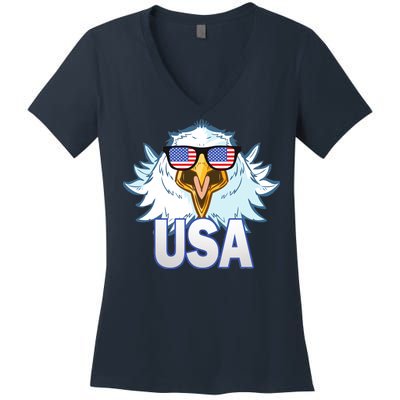 USA Eagle & Shield Women's V-Neck T-Shirt