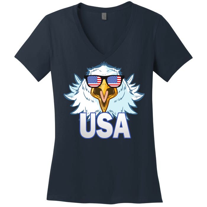 USA Eagle & Shield Women's V-Neck T-Shirt