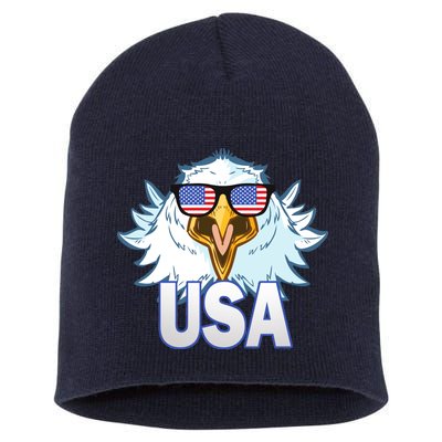 USA Eagle & Shield Short Acrylic Beanie