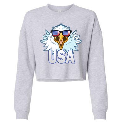 USA Eagle & Shield Cropped Pullover Crew