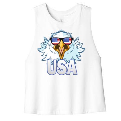 USA Eagle & Shield Women's Racerback Cropped Tank