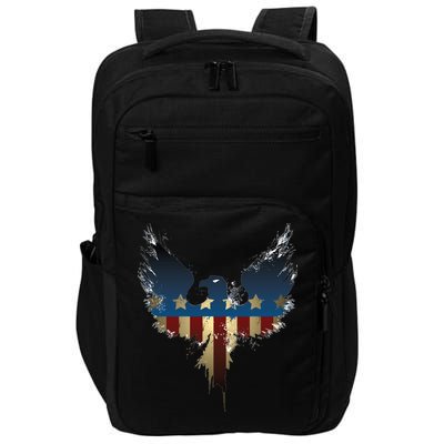 USA Eagle American Flag Grunge Impact Tech Backpack