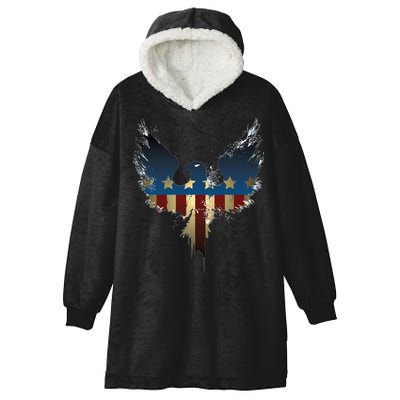 USA Eagle American Flag Grunge Hooded Wearable Blanket