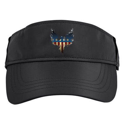 USA Eagle American Flag Grunge Adult Drive Performance Visor