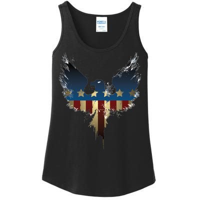 USA Eagle American Flag Grunge Ladies Essential Tank