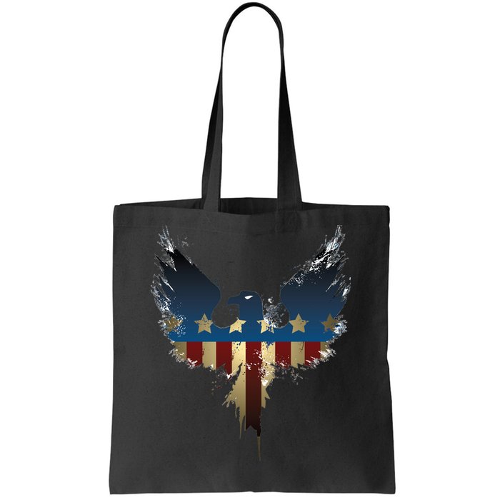 USA Eagle American Flag Grunge Tote Bag