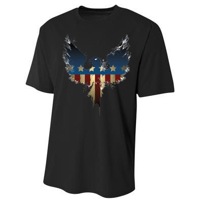 USA Eagle American Flag Grunge Performance Sprint T-Shirt