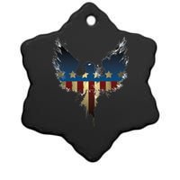 USA Eagle American Flag Grunge Ceramic Star Ornament