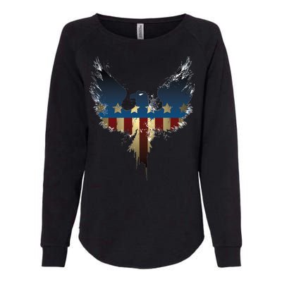 USA Eagle American Flag Grunge Womens California Wash Sweatshirt