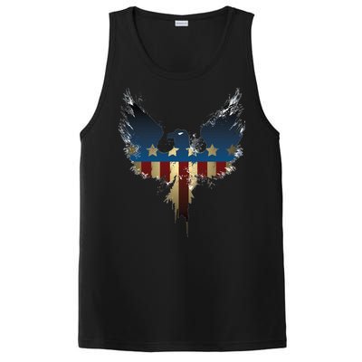 USA Eagle American Flag Grunge PosiCharge Competitor Tank