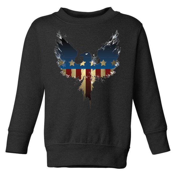 USA Eagle American Flag Grunge Toddler Sweatshirt