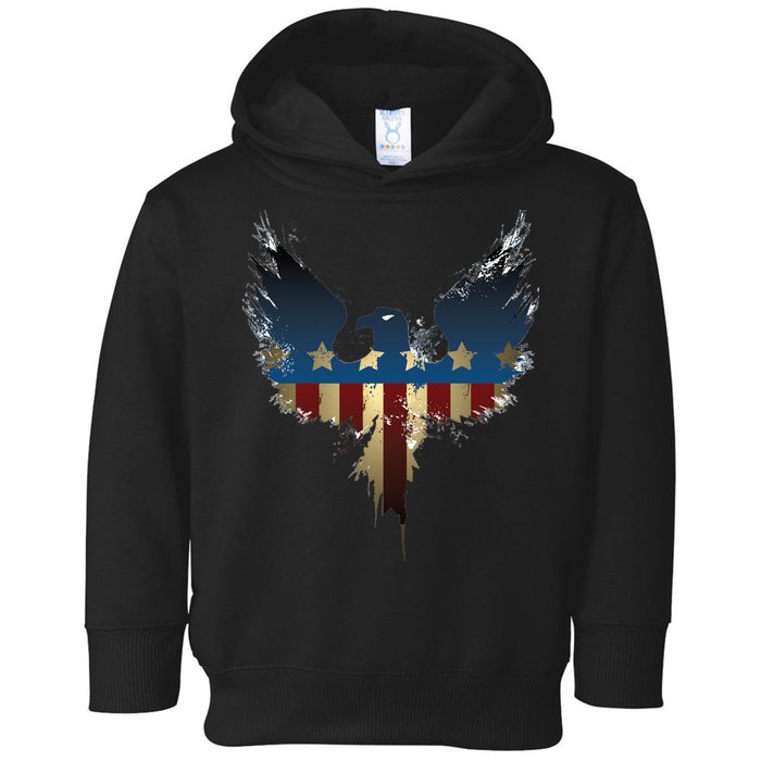 USA Eagle American Flag Grunge Toddler Hoodie