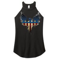 USA Eagle American Flag Grunge Women's Perfect Tri Rocker Tank