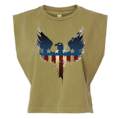 USA Eagle American Flag Grunge Garment-Dyed Women's Muscle Tee