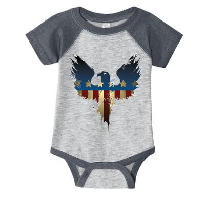 USA Eagle American Flag Grunge Infant Baby Jersey Bodysuit