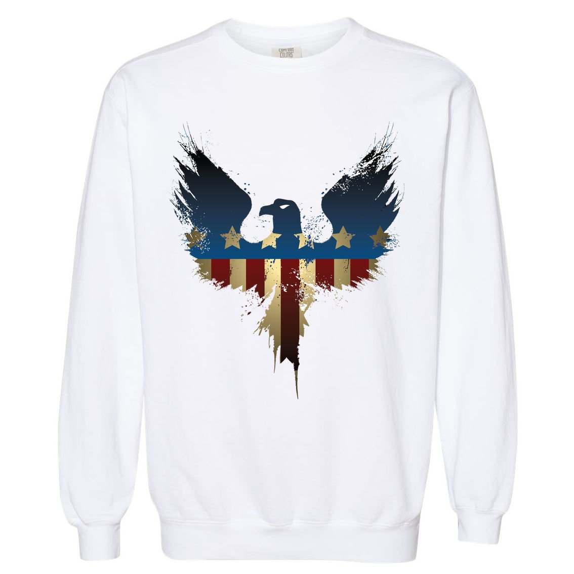 USA Eagle American Flag Grunge Garment-Dyed Sweatshirt