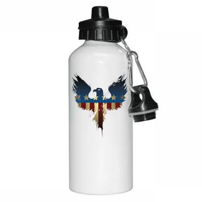 USA Eagle American Flag Grunge Aluminum Water Bottle