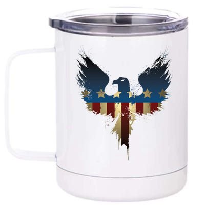 USA Eagle American Flag Grunge 12 oz Stainless Steel Tumbler Cup