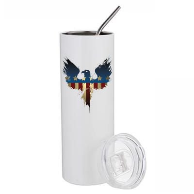 USA Eagle American Flag Grunge Stainless Steel Tumbler