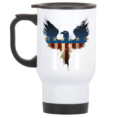 USA Eagle American Flag Grunge Stainless Steel Travel Mug