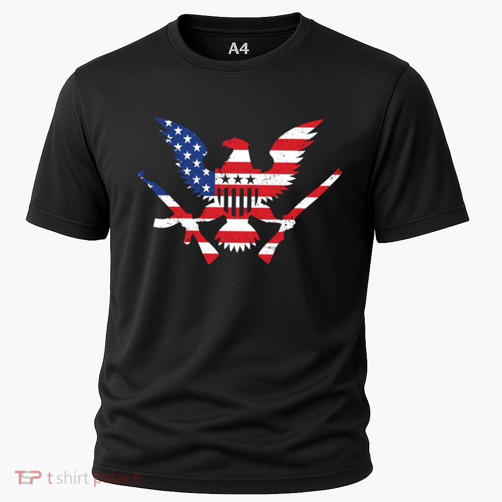 USA Eagle Gun Emblem Cooling Performance Crew T-Shirt