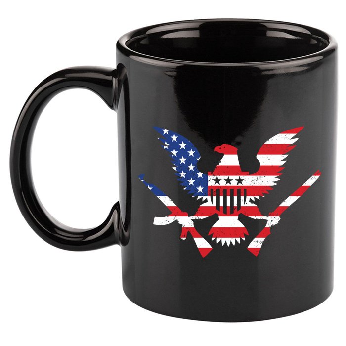 USA Eagle Gun Emblem 11oz C Handle Ceramic Mug