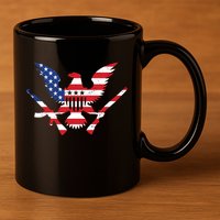 USA Eagle Gun Emblem 11oz C Handle Ceramic Mug