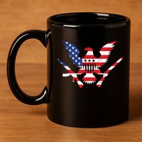 USA Eagle Gun Emblem 11oz C Handle Ceramic Mug