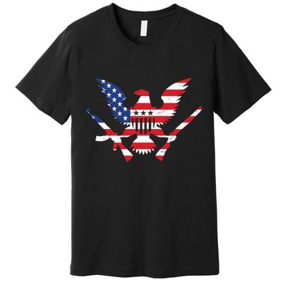 USA Eagle Gun Emblem Premium T-Shirt