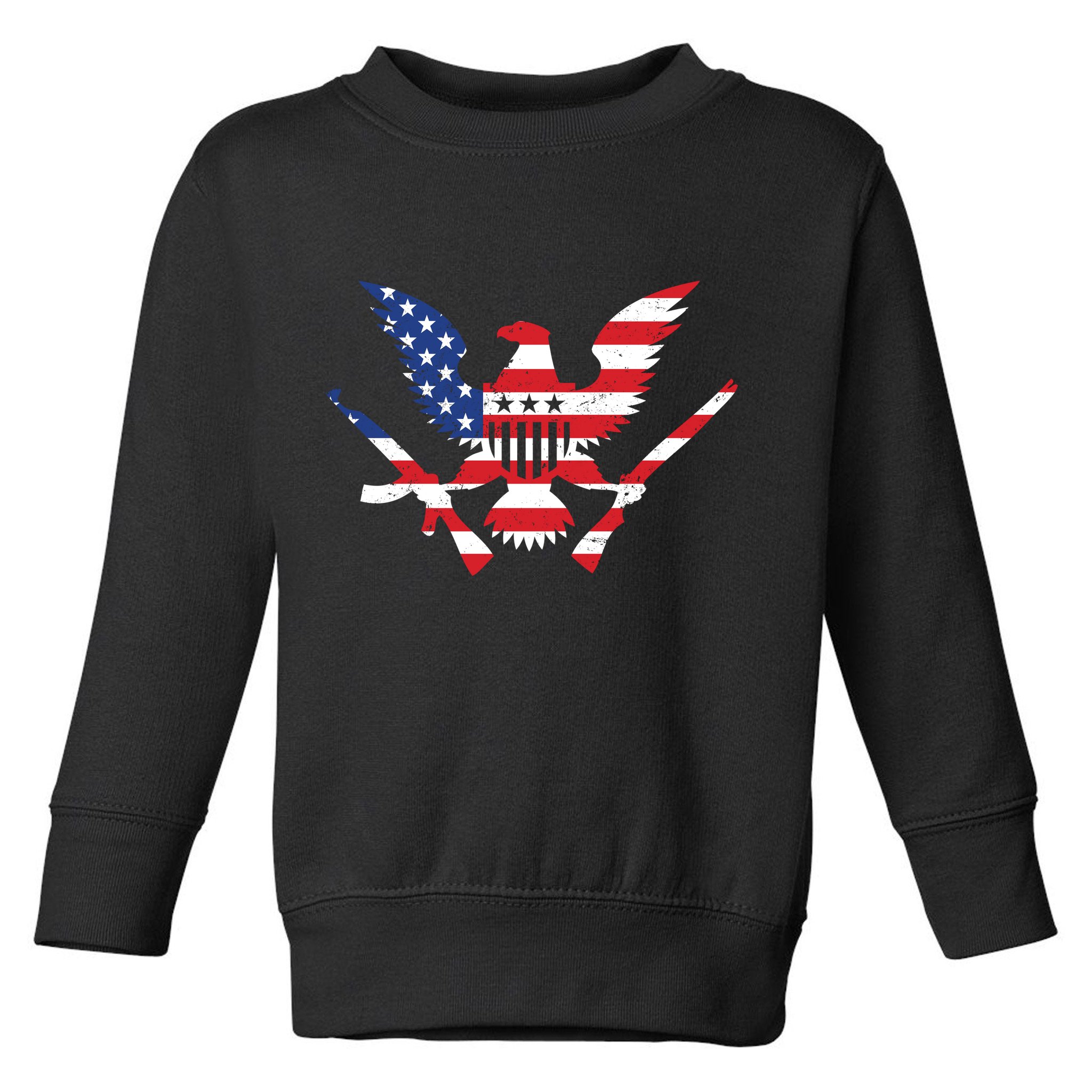 USA Eagle Gun Emblem Toddler Sweatshirt