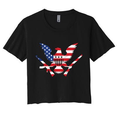 USA Eagle Gun Emblem Crop Top