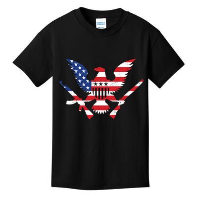 USA Eagle Gun Emblem Kids T-Shirt