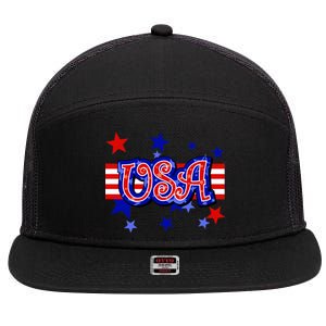 USA Festive Celebration 7 Panel Mesh Trucker Snapback Hat