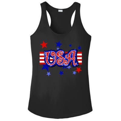 USA Festive Celebration Ladies PosiCharge Competitor Racerback Tank