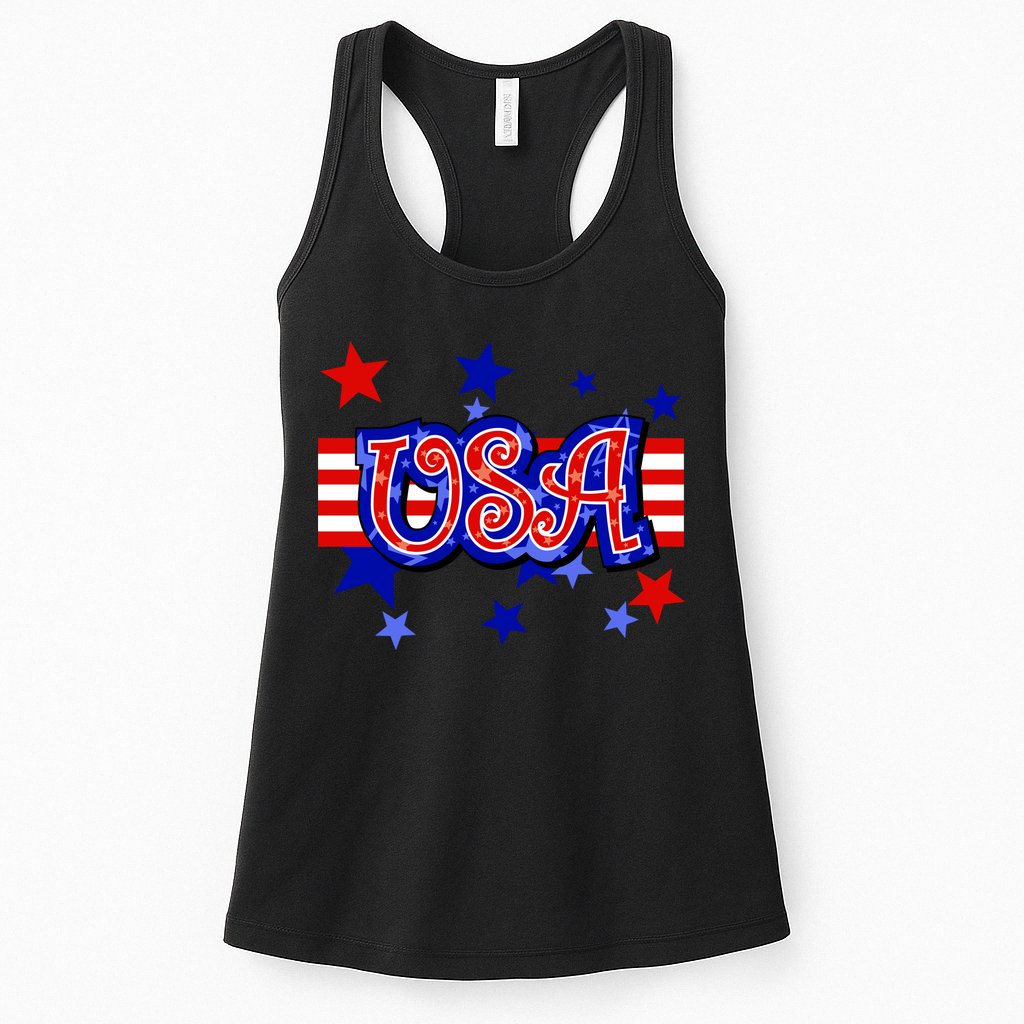 USA Festive Celebration Womens Tank Top