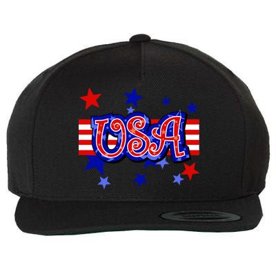 USA Festive Celebration Wool Snapback Cap