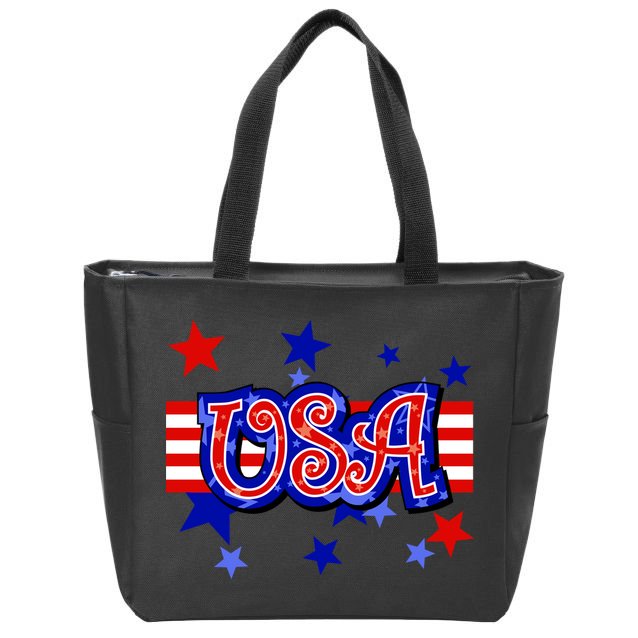 USA Festive Celebration Zip Tote Bag