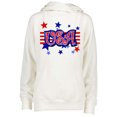 USA Festive Celebration Womens Funnel Neck Pullover Hood