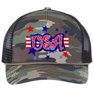 USA Festive Celebration Retro Rope Trucker Hat Cap