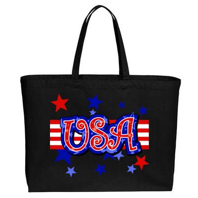 USA Festive Celebration Cotton Canvas Jumbo Tote