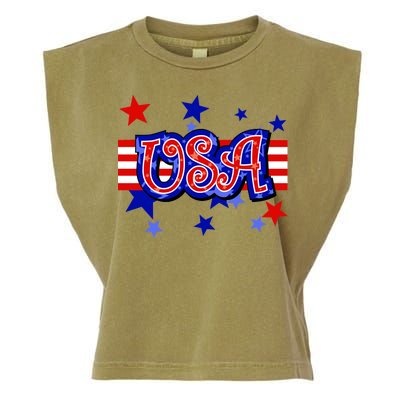 USA Festive Celebration Garment-Dyed Women's Muscle Tee